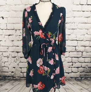Lulus Floral Wrap Dress S